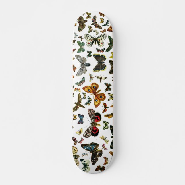 Europe's Best-Known Butterflies and Moths Collage Skateboard Deck (Front)