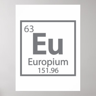 Europium - Europe Science Periodic Table design Poster
