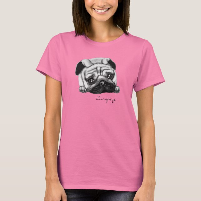 Europug The Sad Face Ladies Ringer T-Shirt (Front)
