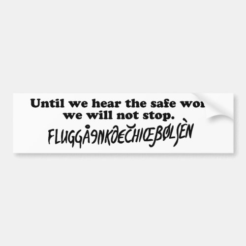 Eurotrip safe word bumper sticker