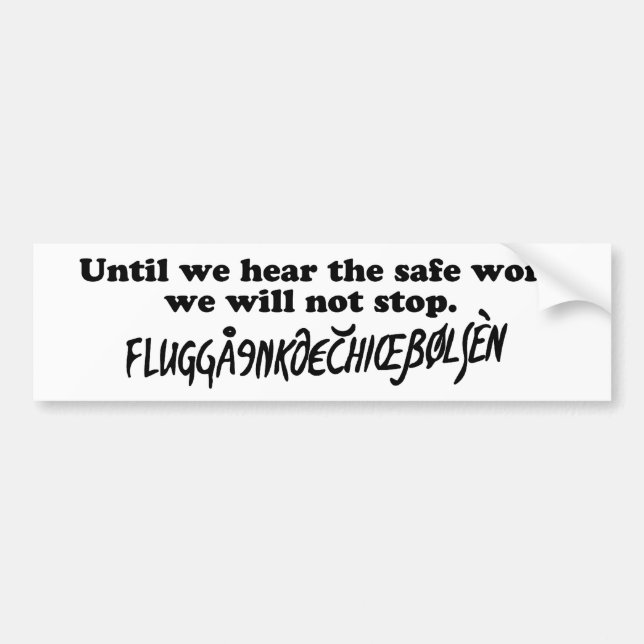 Eurotrip safe word bumper sticker (Front)