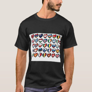 Eurovision Song Contest Flags Hearts  Mask T-Shirt