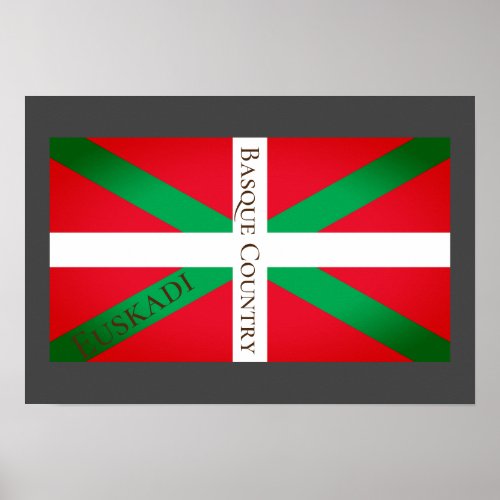 Euskadi Basque Country Artistic Flag Poster