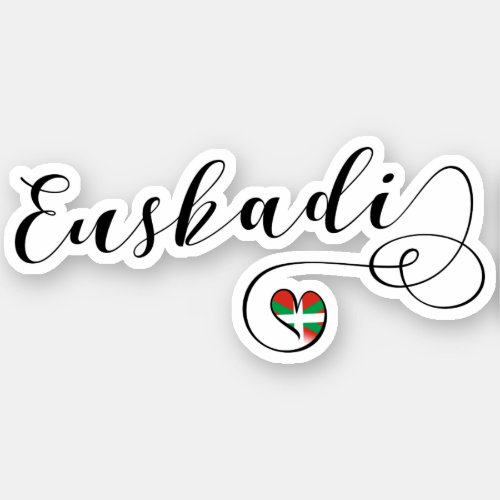 Euskadi Basque Country Heart Flag Sticker