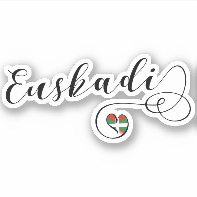 Euskadi, Basque Country Heart Flag Sticker (Front)