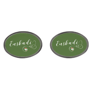 Euskadi Flag Heart, Basque Country Cufflinks