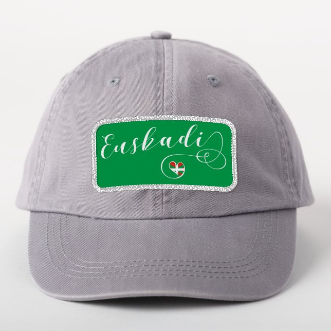 Euskadi Flag Heart, Basque Country Patch (On Headwear)