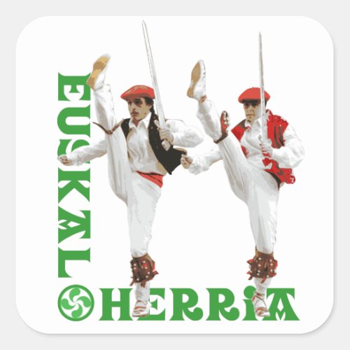 Euskal Herria Basque dancing Euskal Dantzak Square Sticker
