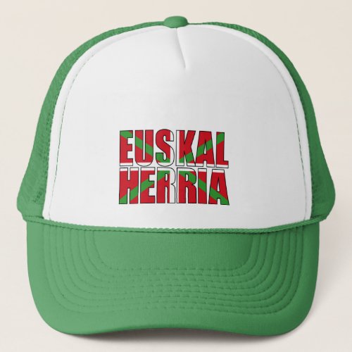 Euskal Herria forms the Basque flag Ikurria Trucker Hat
