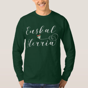 Euskal Herria Heart Tee Shirt, Basque Flag