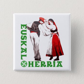 Euskal Herria: Traditional Basque Dancers  Button by RWdesigning at Zazzle
