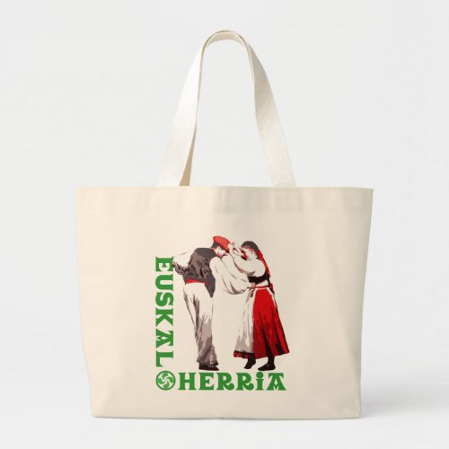 Euskal Herria traditional Basque dancers Large Tote Bag