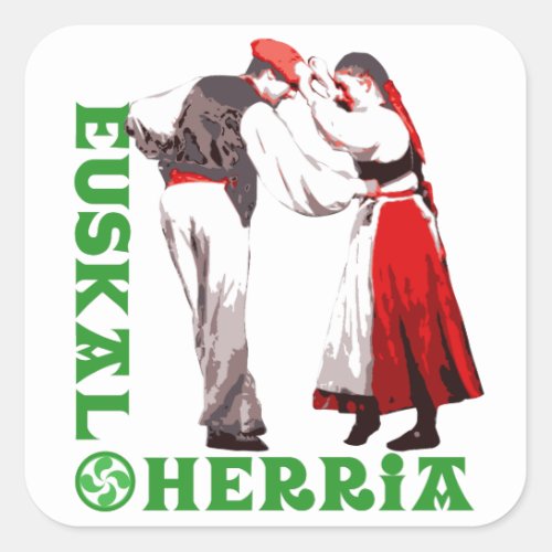 Euskal Herria traditional Basque dancers Square Sticker