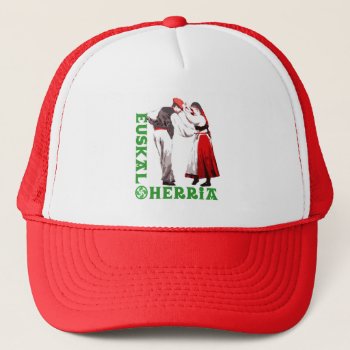 Euskal Herria: Traditional Basque Dancers  Trucker Hat by RWdesigning at Zazzle