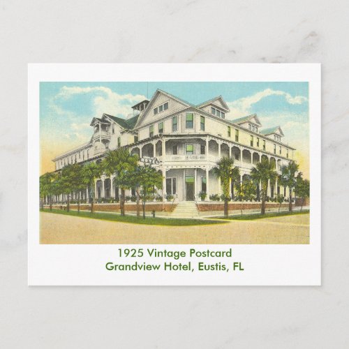 Eustis FL _ Grandview Hotel _ 1925 Postcard