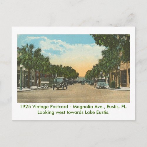 Eustis FL _ Magnolia Ave _ 1925 Postcard