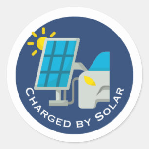 EV Charged By Solar Stickers