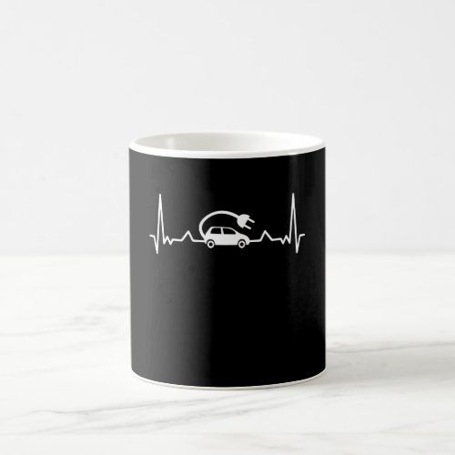 EV Heartbeat Funny Electric Vehicle Gift Car Lover Coffee Mug
