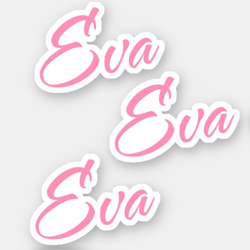Eva Decorative Name in Pink x3 Sticker