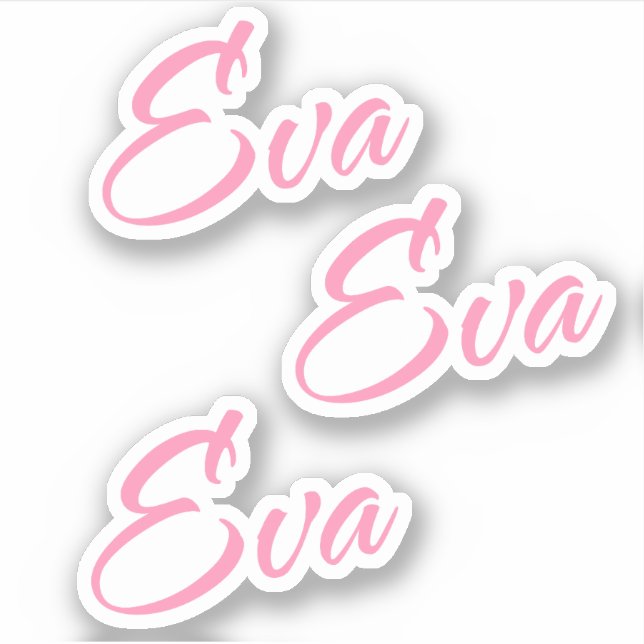 Eva Decorative Name in Pink x3 Sticker (Front)