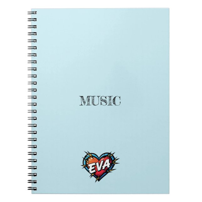 Eva Heart Blue Notebook (Front)