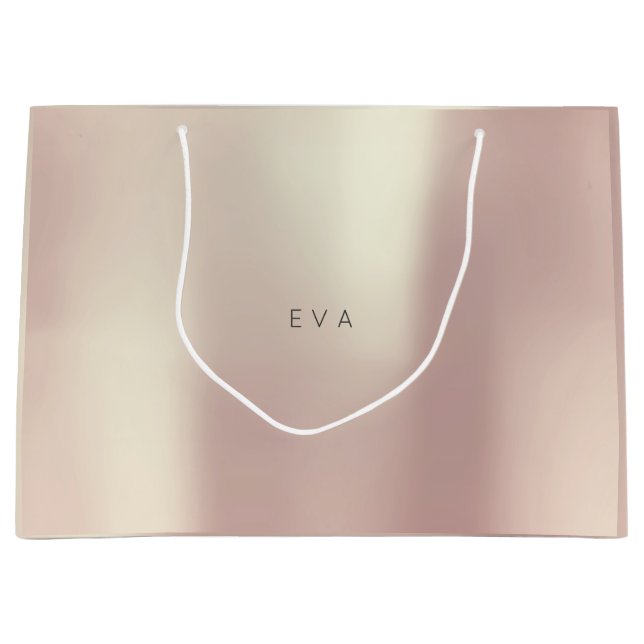 EVA Rose Gold Blush Pearly Minimal Gift Large Gift Bag (Front)