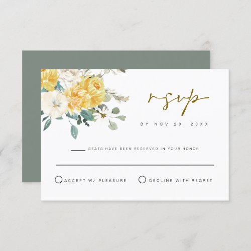 EVA Spring Garden Yellow Floral RSVP Card