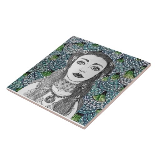 Eva with fishscales ceramic tile