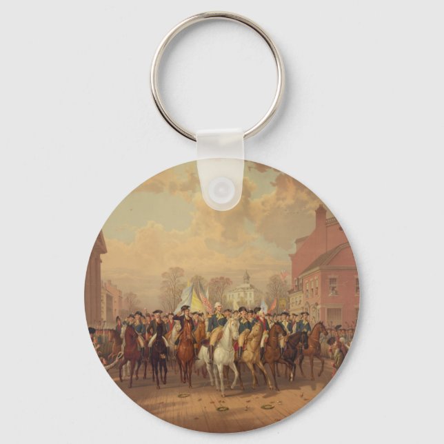 Evacuation day and Washingtons New York Entry 1783 Keychain (Front)