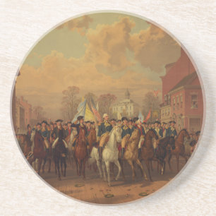 Evacuation Day Washington's Entry New York City Drink Coaster