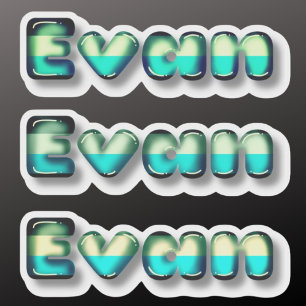 Evan baby boy name kawaii 3d letters sticker