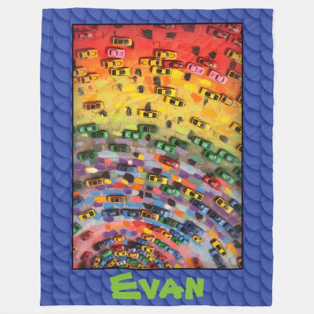Evan - Blue Fleece Blanket (Front)