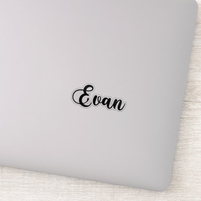 Evan Name - Handwritten Calligraphy Sticker (Detail)
