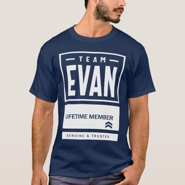 Evan Personalized Name Birthday Gift T-Shirt (Front)