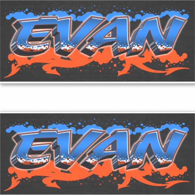 Evan Vorname Name Graffiti Sticker | Zazzle