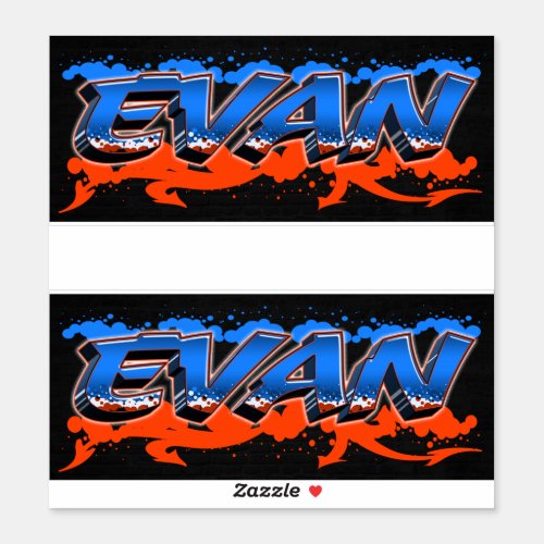 Evan Vorname Name Graffiti Sticker