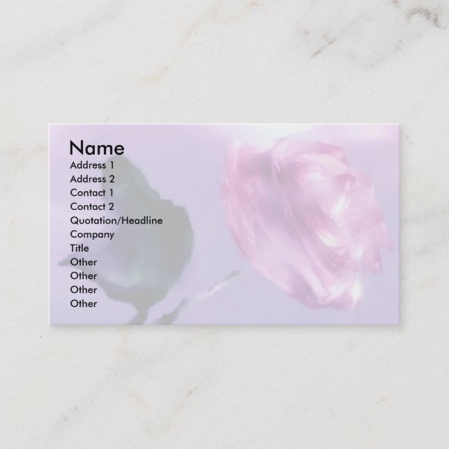 Evanescent Rose Business Card (Front)