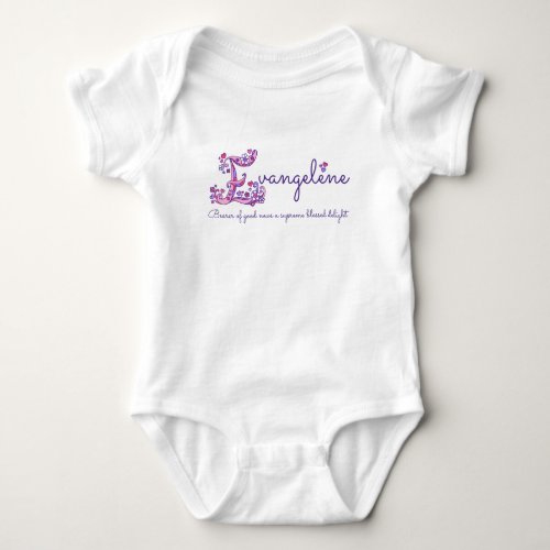 Evangelene girls name meaning E monogram Baby Bodysuit