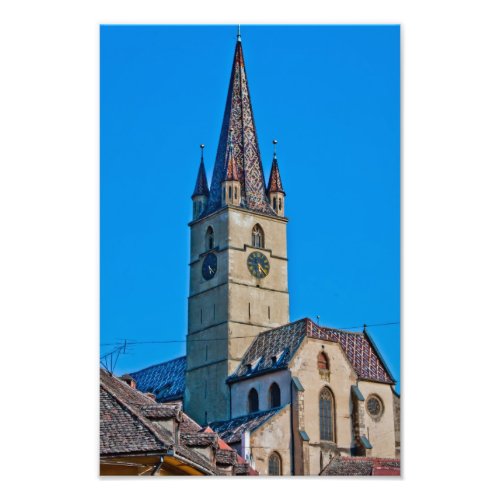 Evangelic church tower Sibiu Photo Print