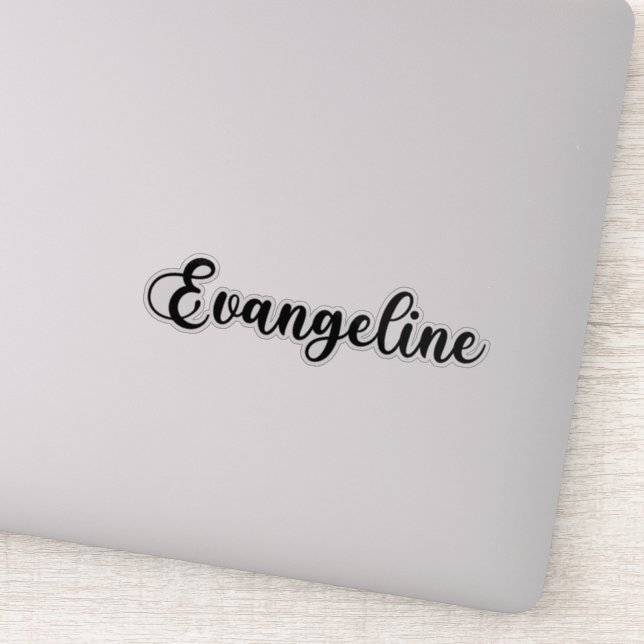 Evangeline Name - Handwritten Calligraphy Sticker (Detail)