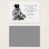 EVANGELISM CARD: PENCIL ART: BIBLE 3:16 (Front & Back)