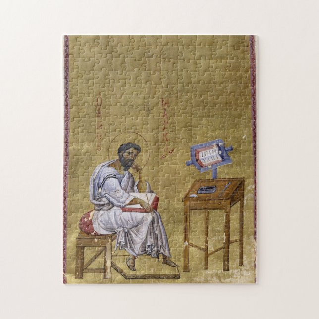 Evangelist Mark Seated at His Study Byzantine Icon Jigsaw Puzzle (Vertical)
