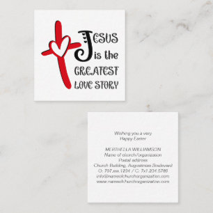 Evangelistic Jesus Gospel Tract Christian Easter  Square Business Card
