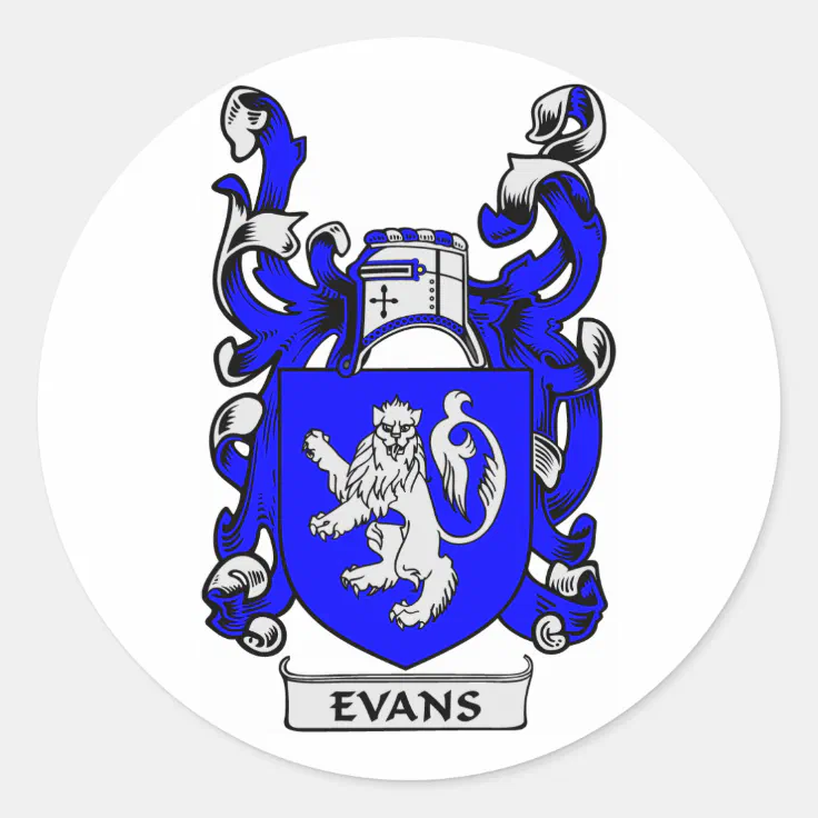 EVANS Coat of Arms Classic Round Sticker Zazzle
