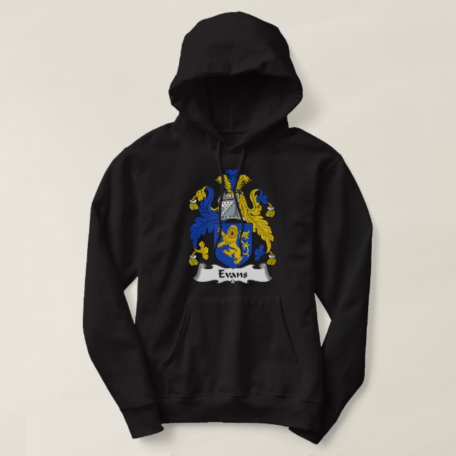 Evans Coat of Arms Family Crest Hoodie (Design Front)