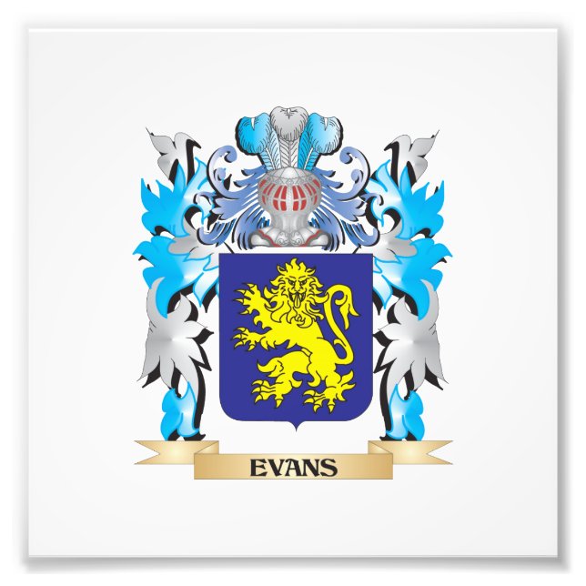 Evans Coat of Arms - Family Crest Photo Print (Front)