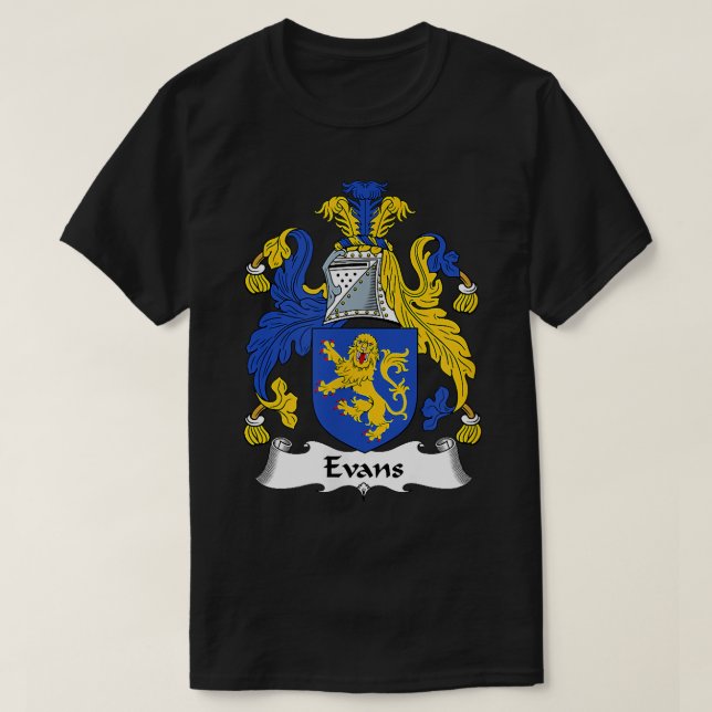 Evans Coat of Arms  Family Crest  T-Shirt (Design Front)
