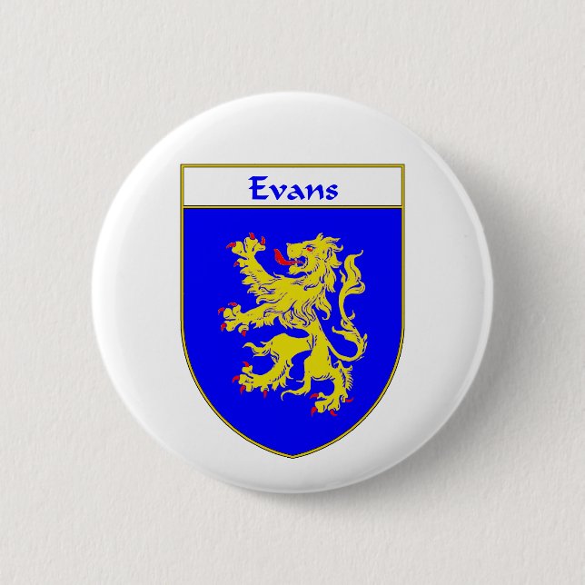 Evans Coat of Arms/Family Crest (Wales) Button (Front)