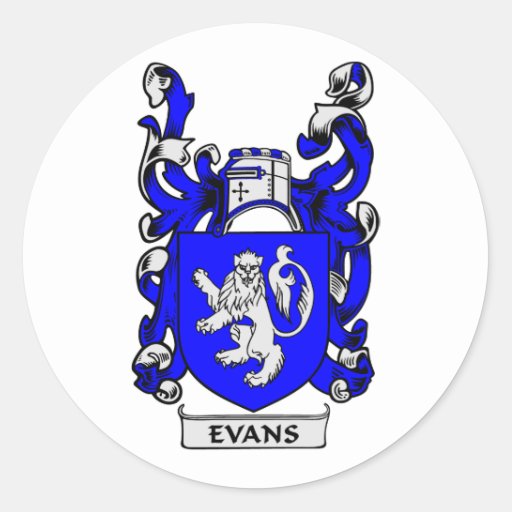 EVANS Coat of Arms Classic Round Sticker | Zazzle