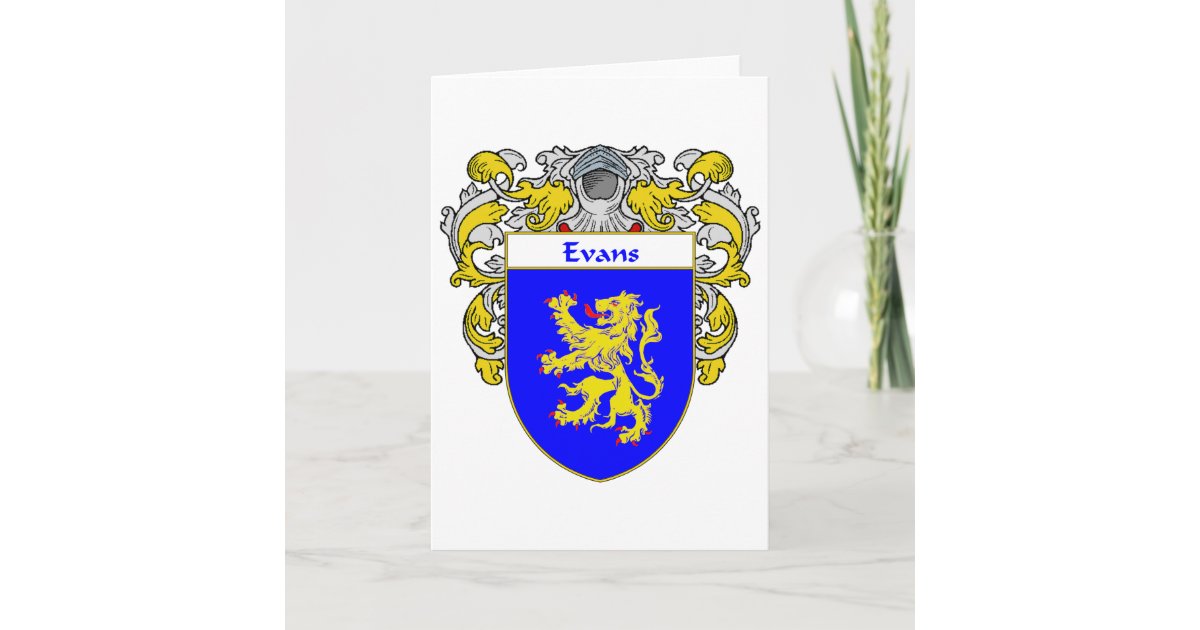 Evans Coat of Arms Wales (Mantled) Holiday Card Zazzle